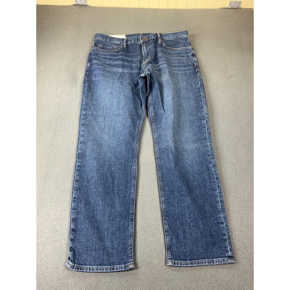 Banana Republic Jeans Mens 34x30 Dark Wash Blue Straight Fit Stretch Denim